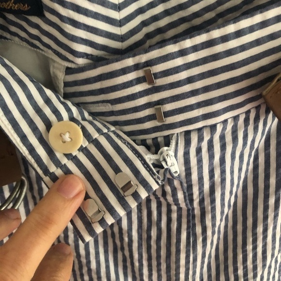 Brooks Brothers 100% Cotton Pin Striped High Rise Barrel Trousers Size 8 - Picture 8 of 13